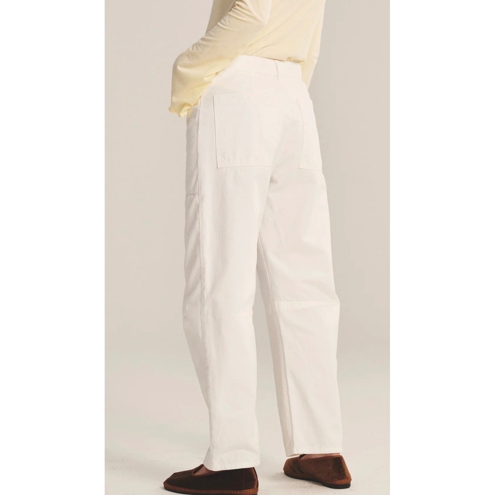 Velvet by Graham & Spencer Off White Cotton Painter Pants Wide Leg Size 8 NWT - Picture 2 of 11